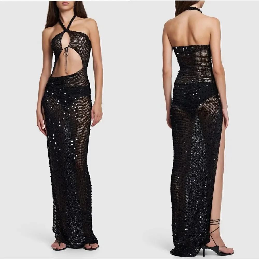 NWT Aya Muse Gyra knit cut out long dress